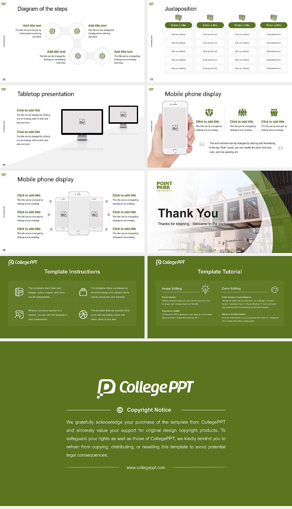 Point Park University Competition/Entrepreneurship Contest PPT Template16:9 ratio PPT effect preview image9