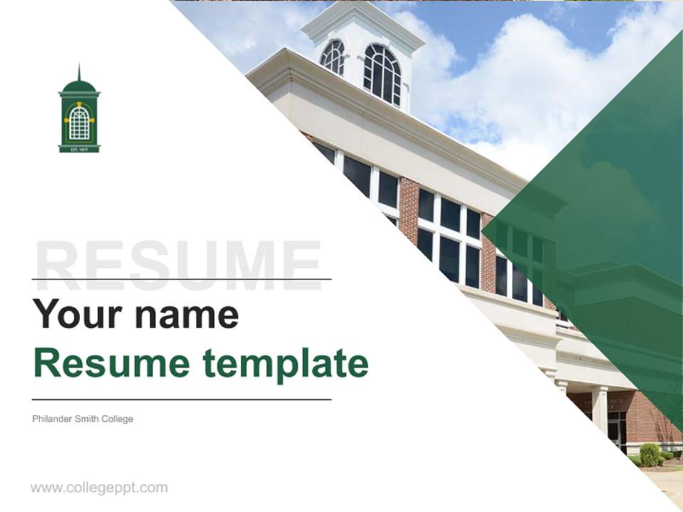 Philander Smith College Resume PPT Template4:3 ratio PPT effect preview image5