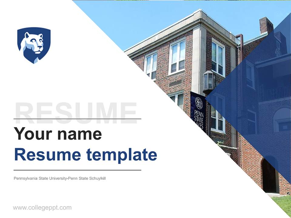 Pennsylvania State University-Penn State Schuylkill Resume PPT Template4:3 ratio PPT effect preview image5