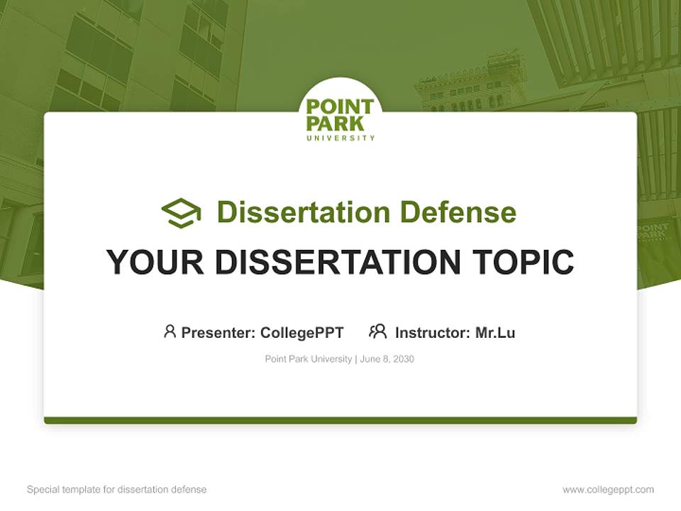 Point Park University Graduation Thesis Defense PPT Template4:3 ratio PPT effect preview image7