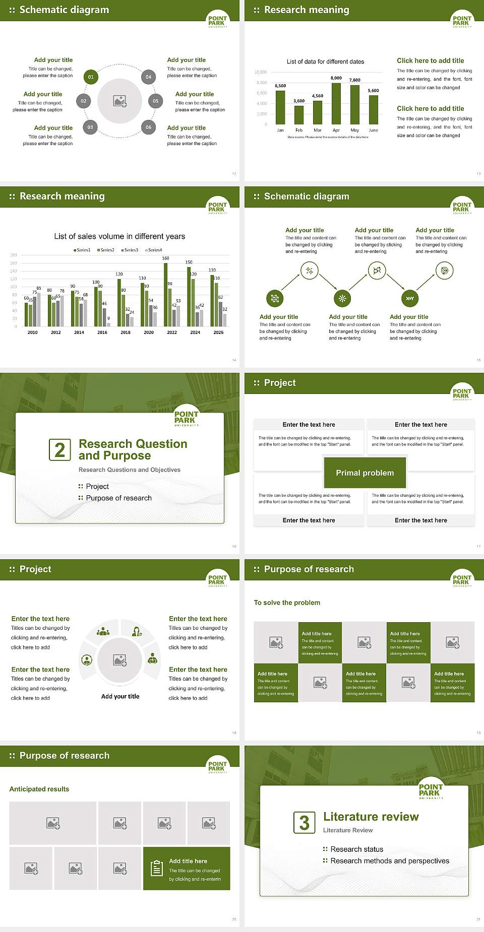 Point Park University Graduation Thesis Defense PPT Template4:3 ratio PPT effect preview image3