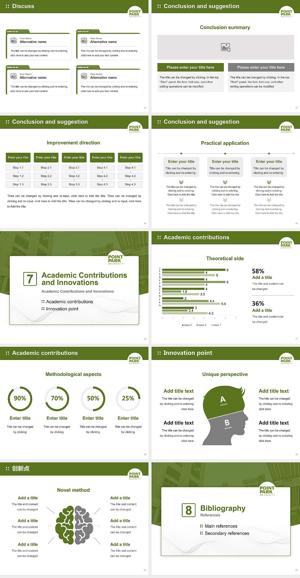 Point Park University Graduation Thesis Defense PPT Template4:3 ratio PPT effect preview image6
