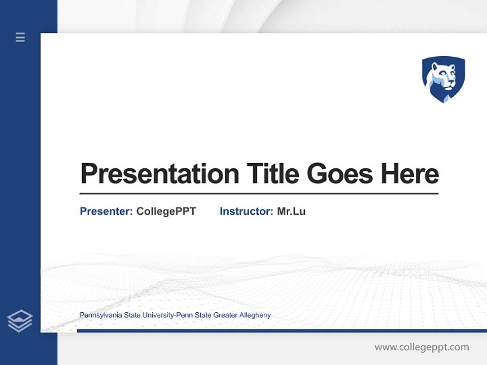 Pennsylvania State University-Penn State Greater Allegheny Thesis Proposal/Graduation Defense PPT Template4:3 ratio PPT effect preview image5
