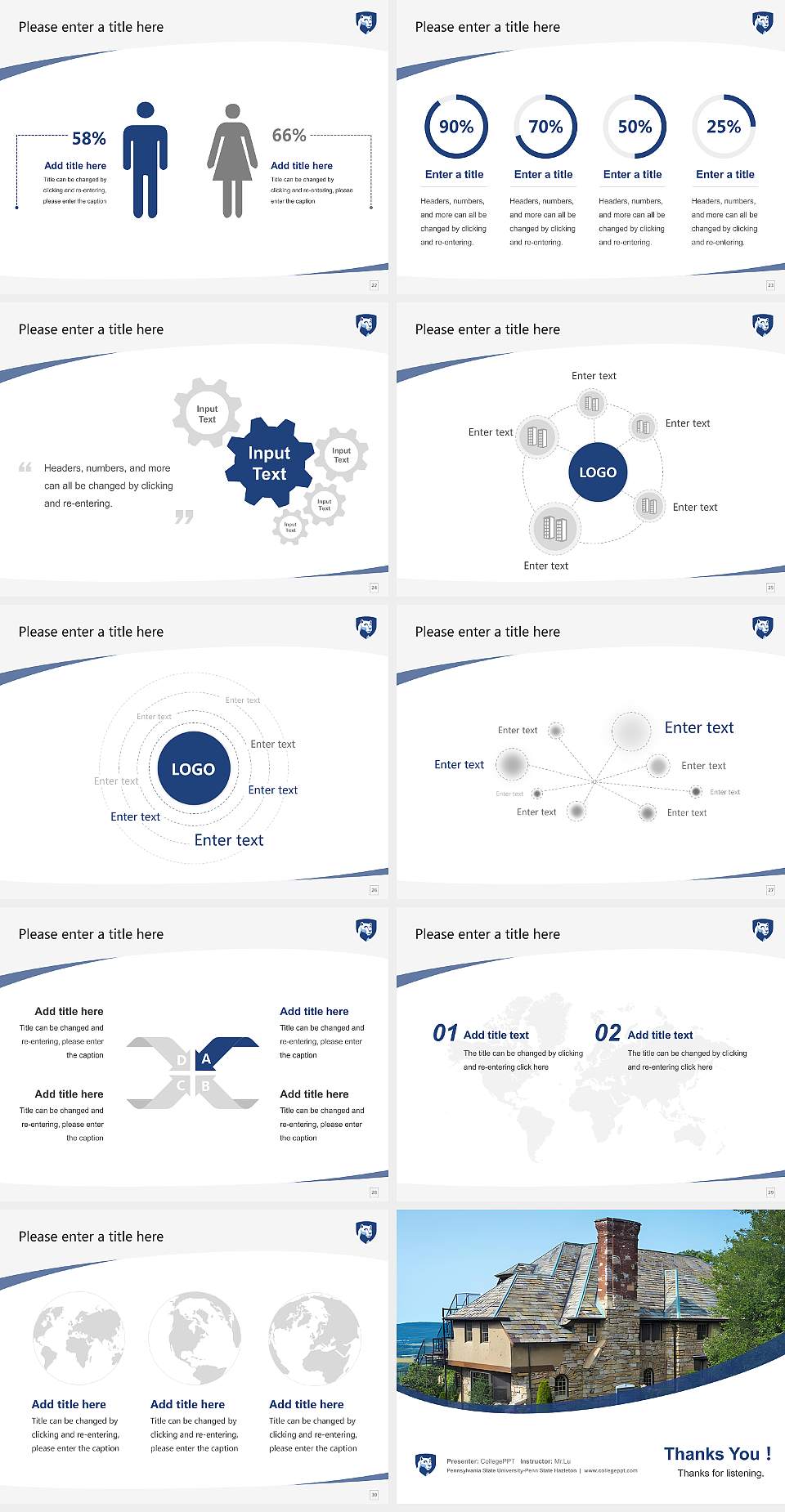 Pennsylvania State University-Penn State Hazleton Course/Courseware Creation PPT Template4:3 ratio PPT effect preview image4