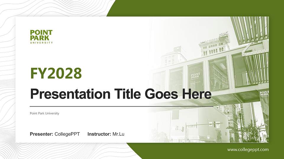 Point Park University Academic Presentation/Research Findings Report PPT Template16:9 ratio PPT effect preview image