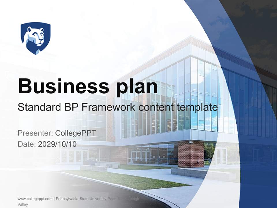 Pennsylvania State University-Penn State Lehigh Valley Competition/Entrepreneurship Contest PPT Template4:3 ratio PPT effect preview image9