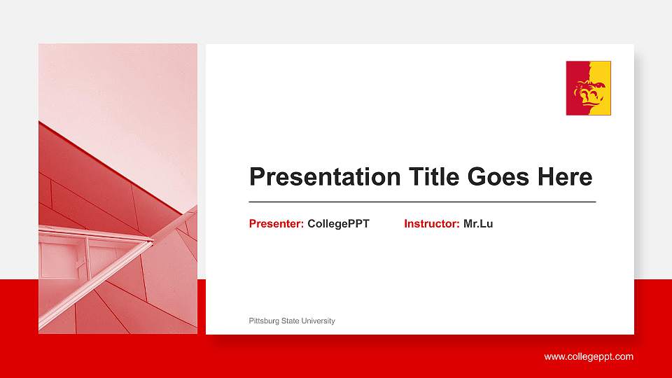 Pittsburg State University General Purpose PPT Template16:9 ratio PPT effect preview image