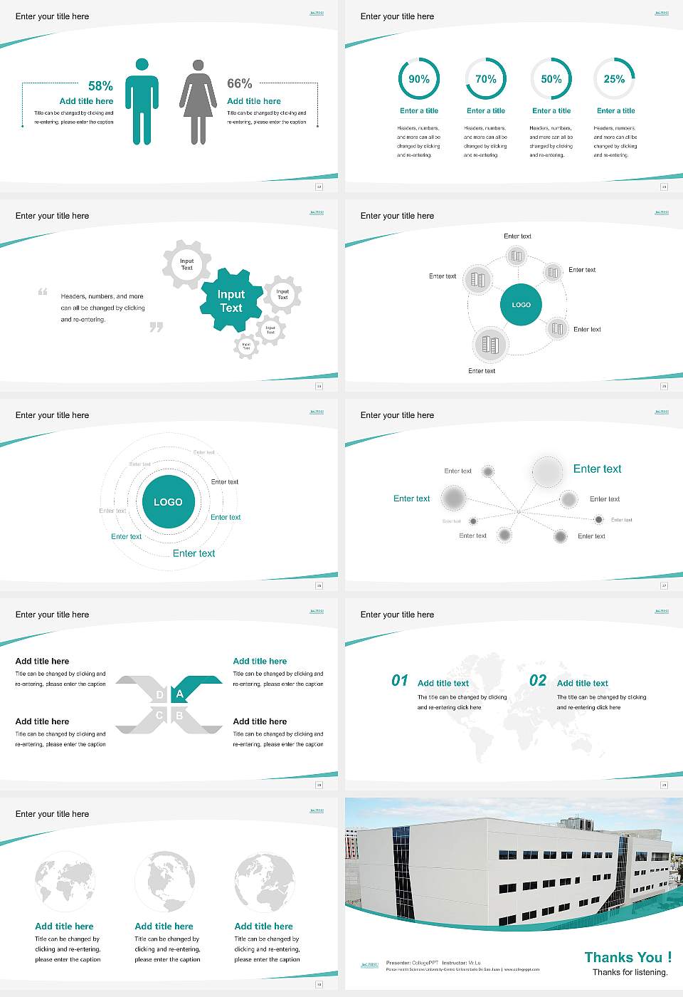 Ponce Health Sciences University-Centro Universitario De San Juan Course/Courseware Creation PPT Template16:9 ratio PPT effect preview image4