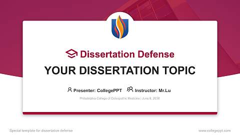 Philadelphia College of Osteopathic Medicine Graduation Thesis Defense PPT Template