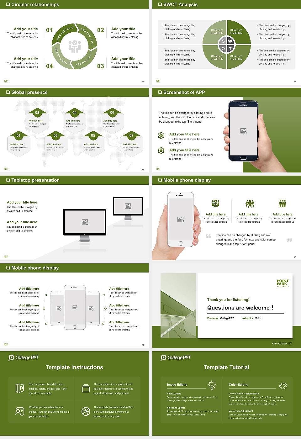 Point Park University General Purpose PPT Template16:9 ratio PPT effect preview image5