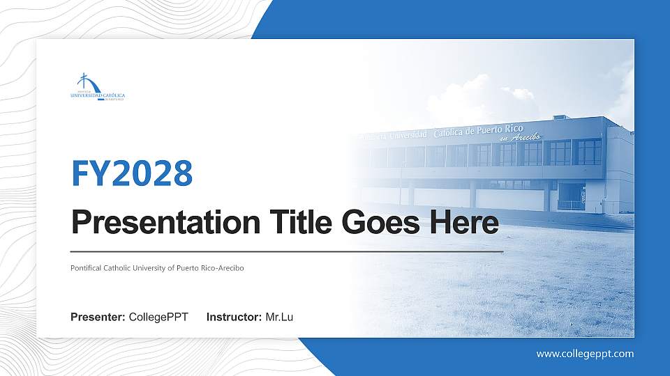 Pontifical Catholic University of Puerto Rico-Arecibo Academic Presentation/Research Findings Report PPT Template16:9 ratio PPT effect preview image