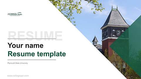 Plymouth State University Resume PPT Template