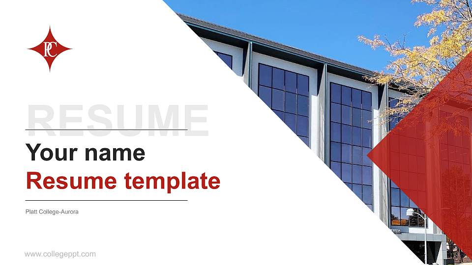 Platt College-Aurora Resume PPT Template16:9 ratio PPT effect preview image