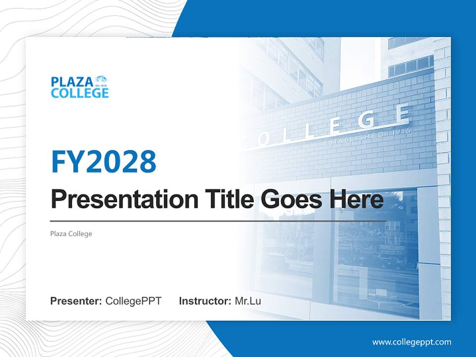 Plaza College Academic Presentation/Research Findings Report PPT Template4:3 ratio PPT effect preview image5