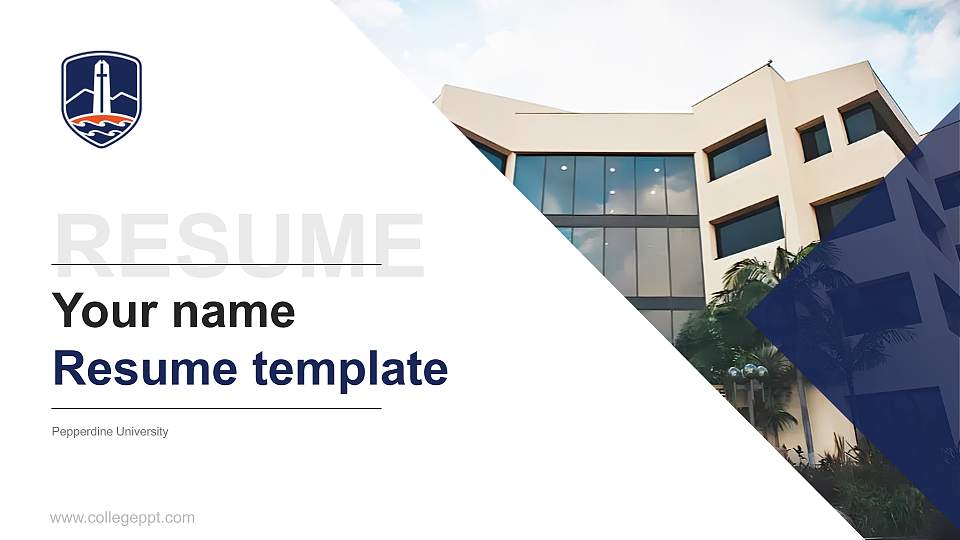 Pepperdine University Resume PPT Template16:9 ratio PPT effect preview image