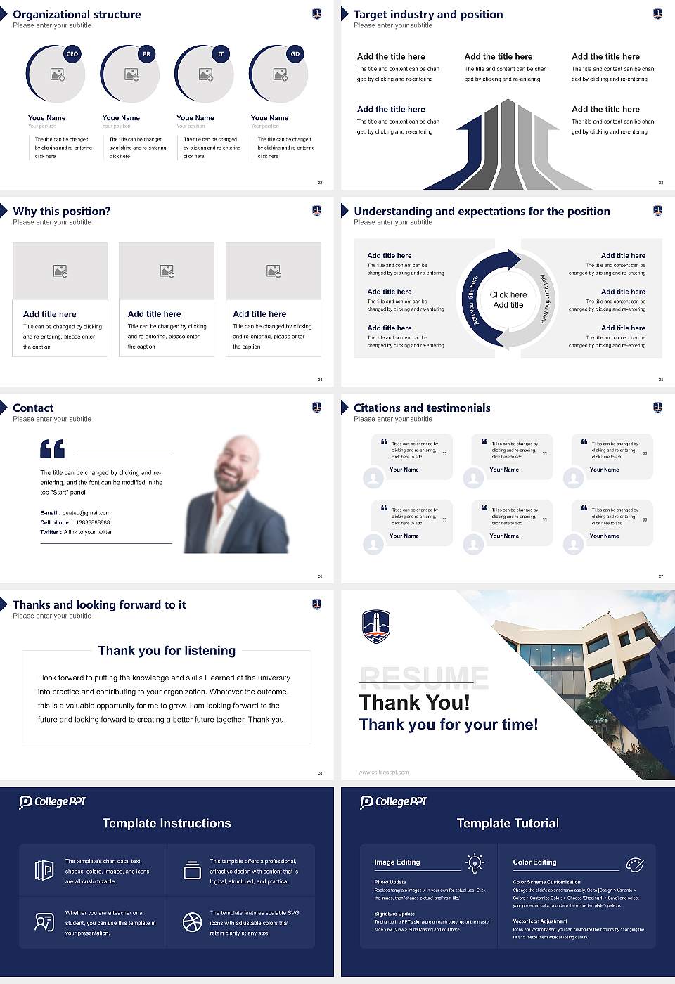 Pepperdine University Resume PPT Template16:9 ratio PPT effect preview image4
