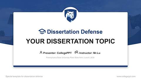 Pennsylvania State University-Penn State York Graduation Thesis Defense PPT Template