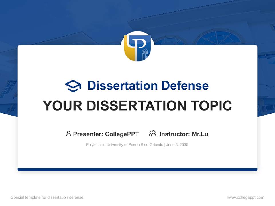 Polytechnic University of Puerto Rico-Orlando Graduation Thesis Defense PPT Template4:3 ratio PPT effect preview image7