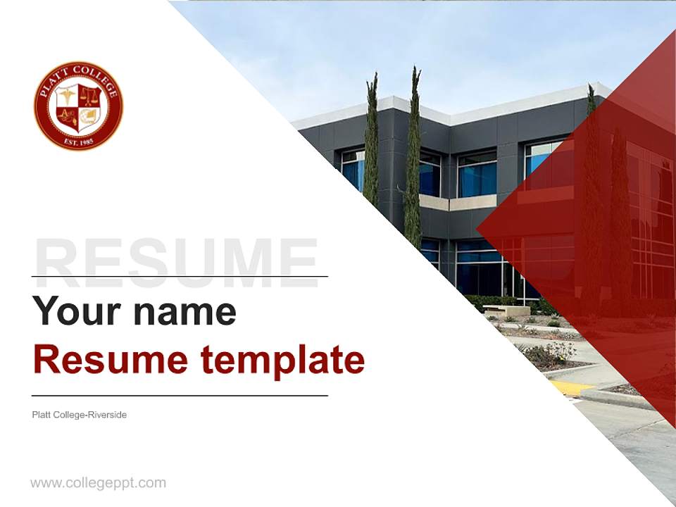 Platt College-Riverside Resume PPT Template4:3 ratio PPT effect preview image5