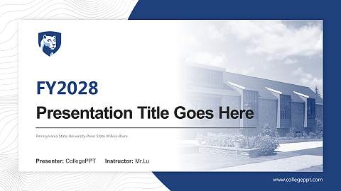 Pennsylvania State University-Penn State Wilkes-Barre Academic Presentation/Research Findings Report PPT Template