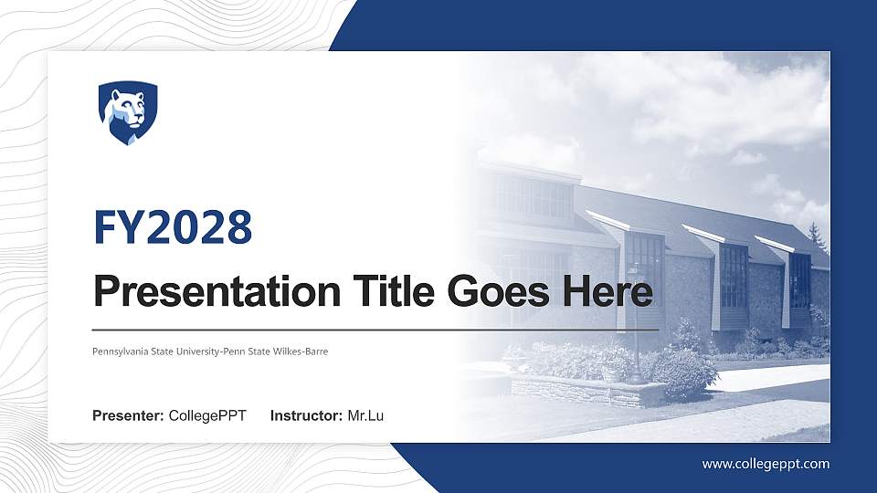 Pennsylvania State University-Penn State Wilkes-Barre Academic Presentation/Research Findings Report PPT Template16:9 ratio PPT effect preview image