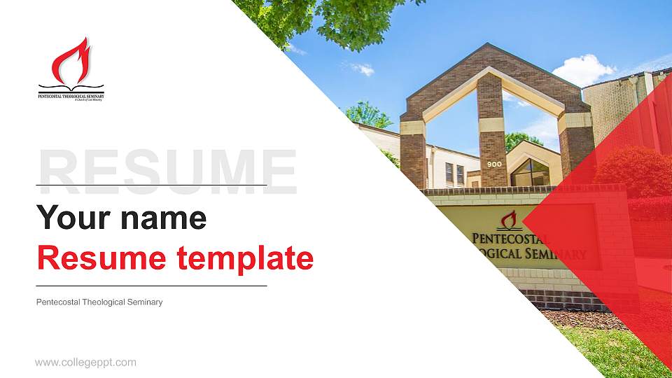 Pentecostal Theological Seminary Resume PPT Template16:9 ratio PPT effect preview image