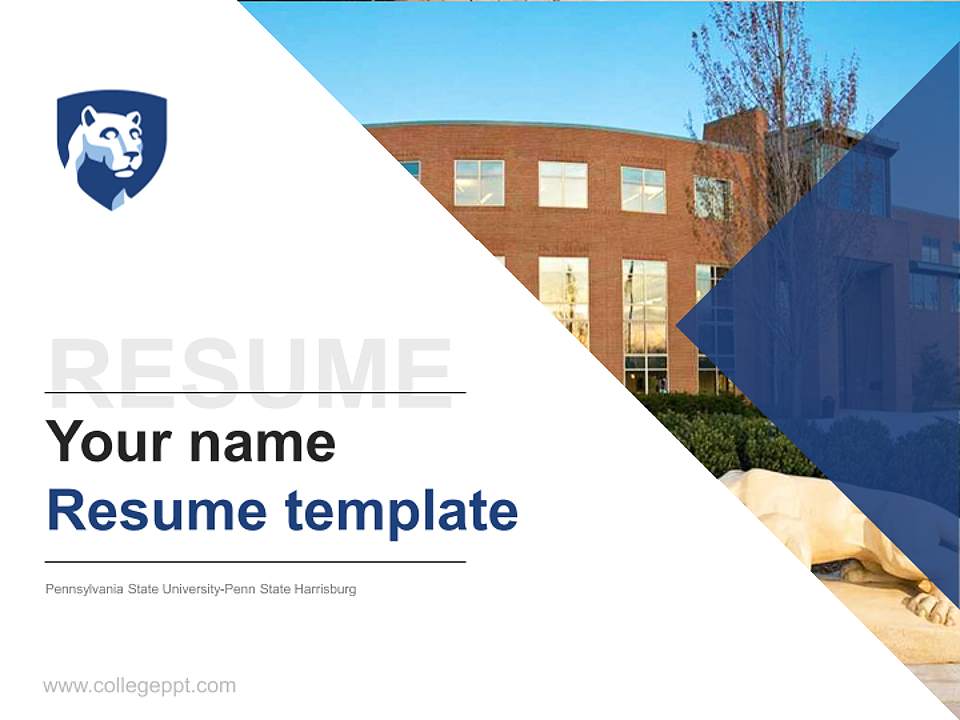 Pennsylvania State University-Penn State Harrisburg Resume PPT Template4:3 ratio PPT effect preview image5