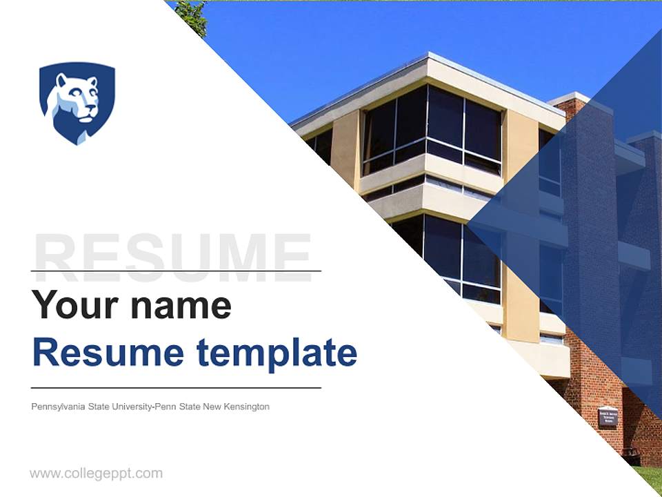 Pennsylvania State University-Penn State New Kensington Resume PPT Template4:3 ratio PPT effect preview image5