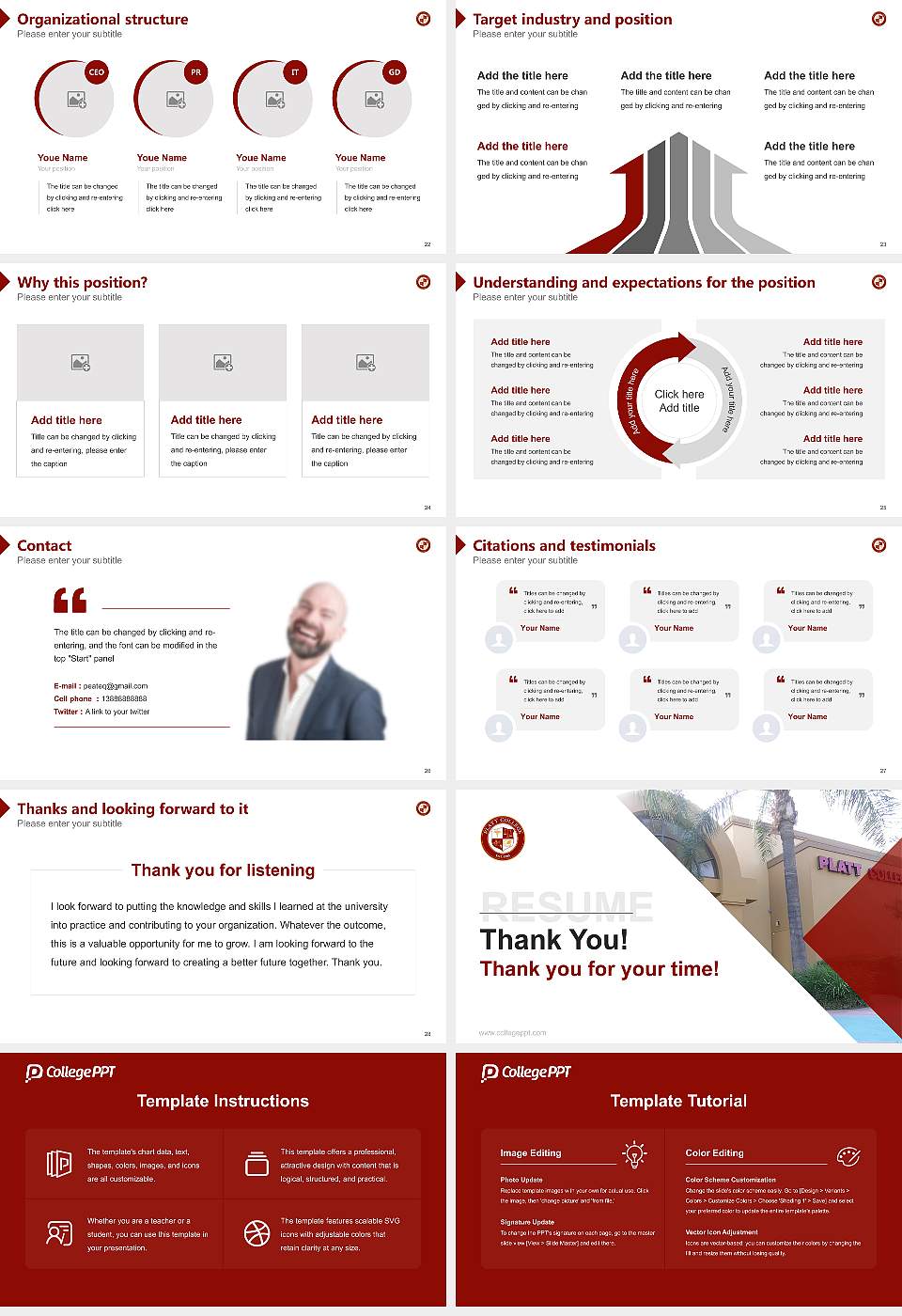 Platt College-Ontario Resume PPT Template16:9 ratio PPT effect preview image4