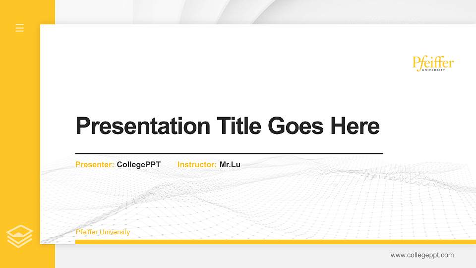 Pfeiffer University Thesis Proposal/Graduation Defense PPT Template16:9 ratio PPT effect preview image