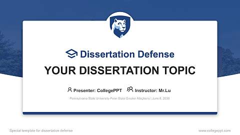 Pennsylvania State University-Penn State Greater Allegheny Graduation Thesis Defense PPT Template