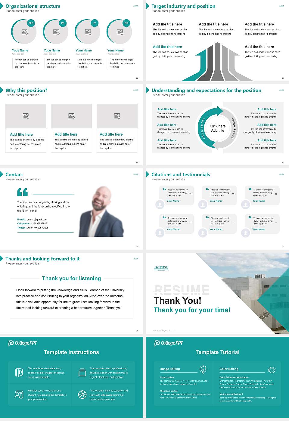 Ponce Health Sciences University-East Resume PPT Template16:9 ratio PPT effect preview image4