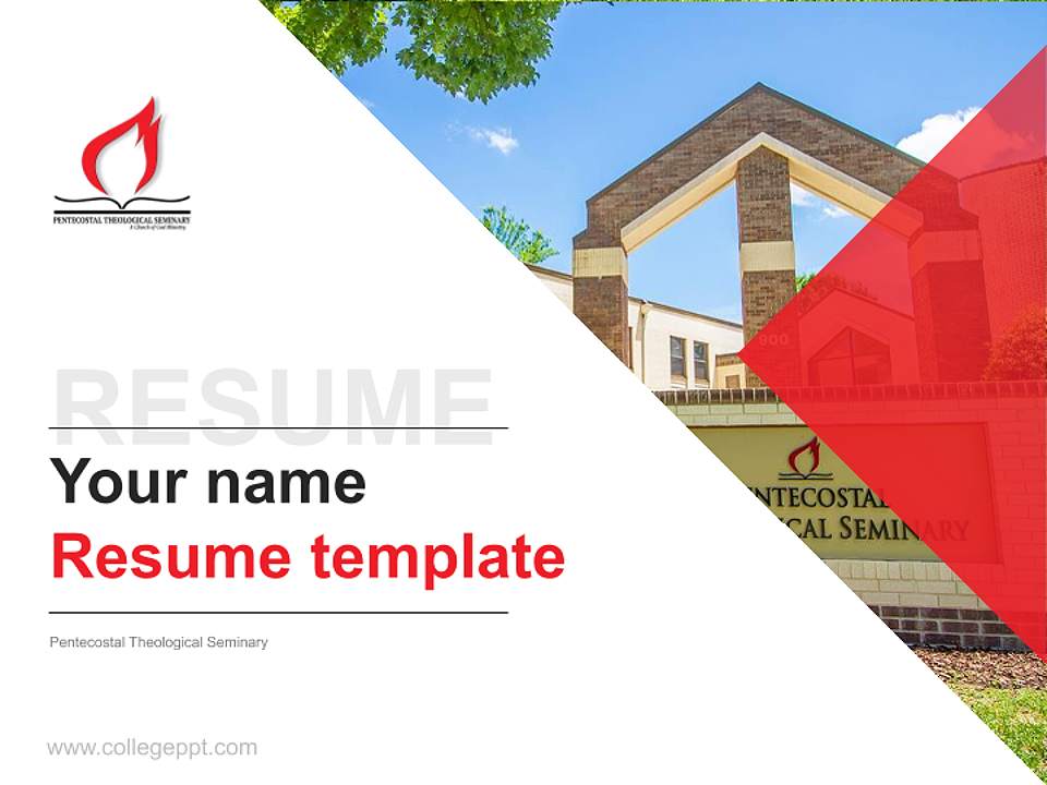Pentecostal Theological Seminary Resume PPT Template4:3 ratio PPT effect preview image5