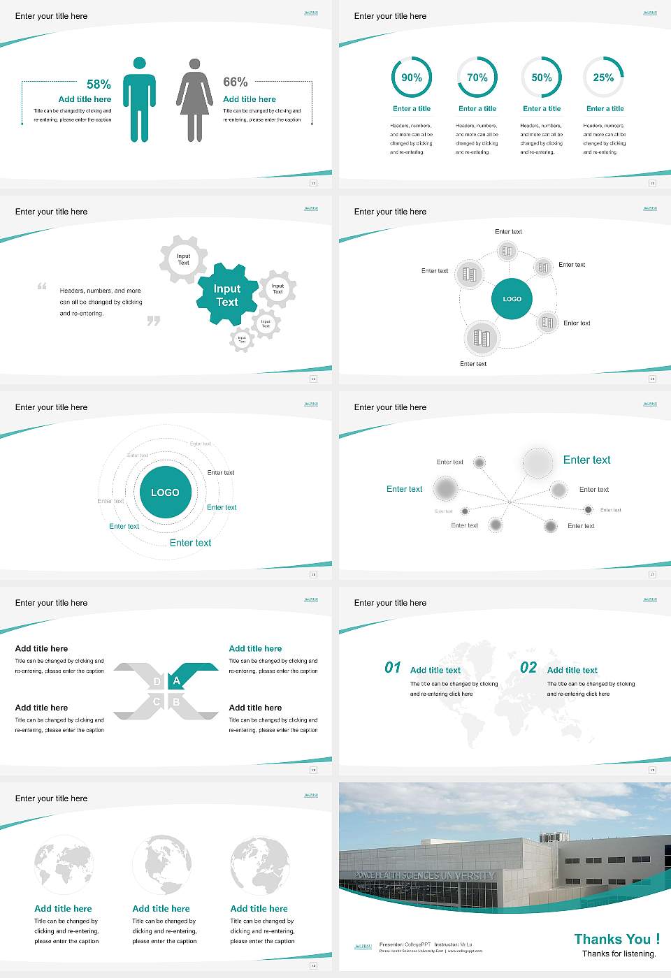 Ponce Health Sciences University-East Course/Courseware Creation PPT Template16:9 ratio PPT effect preview image4