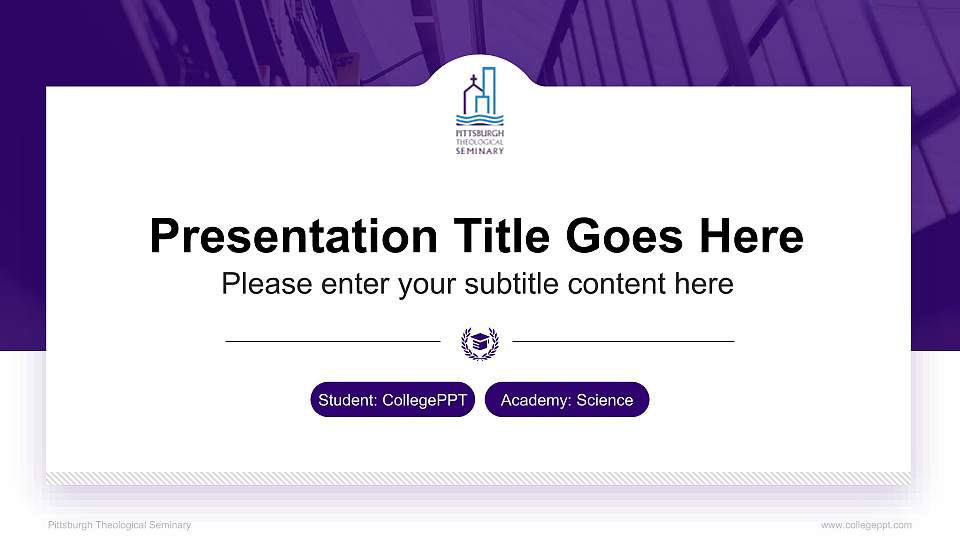 Pittsburgh Theological Seminary National Scholarship Defense PPT Template16:9 ratio PPT effect preview image
