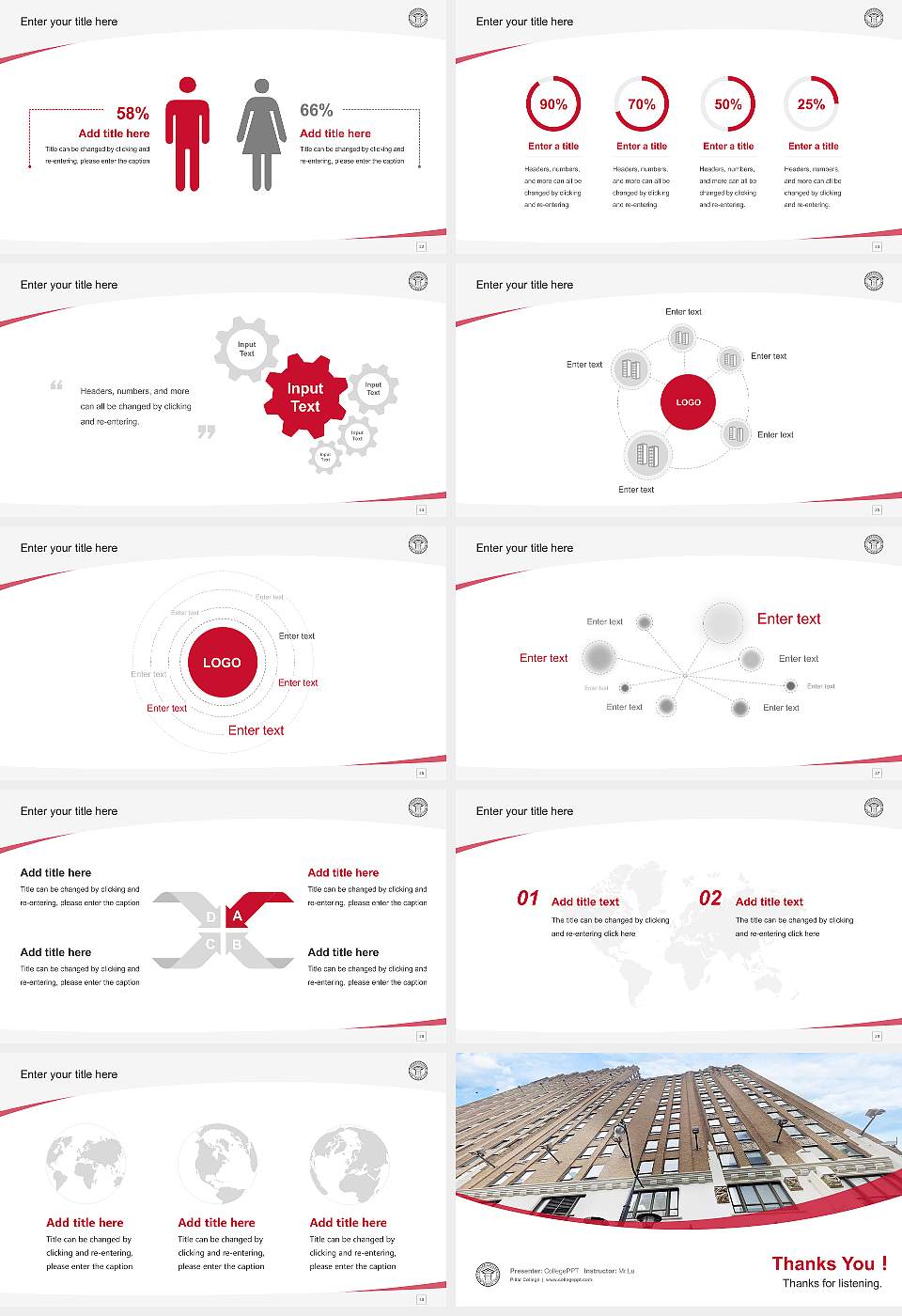 Pillar College Course/Courseware Creation PPT Template16:9 ratio PPT effect preview image4