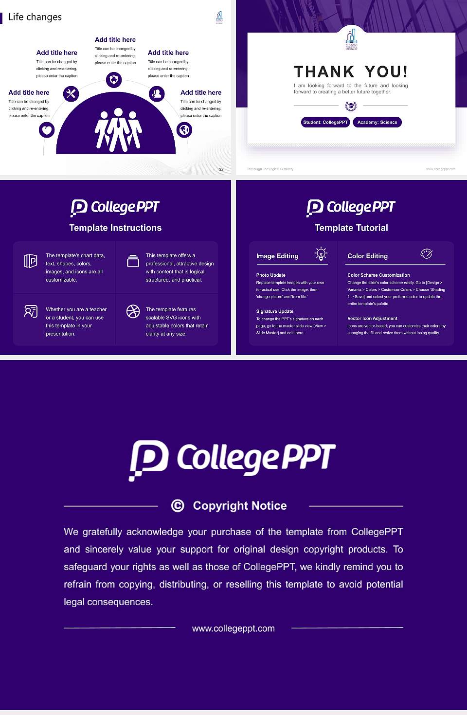 Pittsburgh Theological Seminary National Scholarship Defense PPT Template4:3 ratio PPT effect preview image4