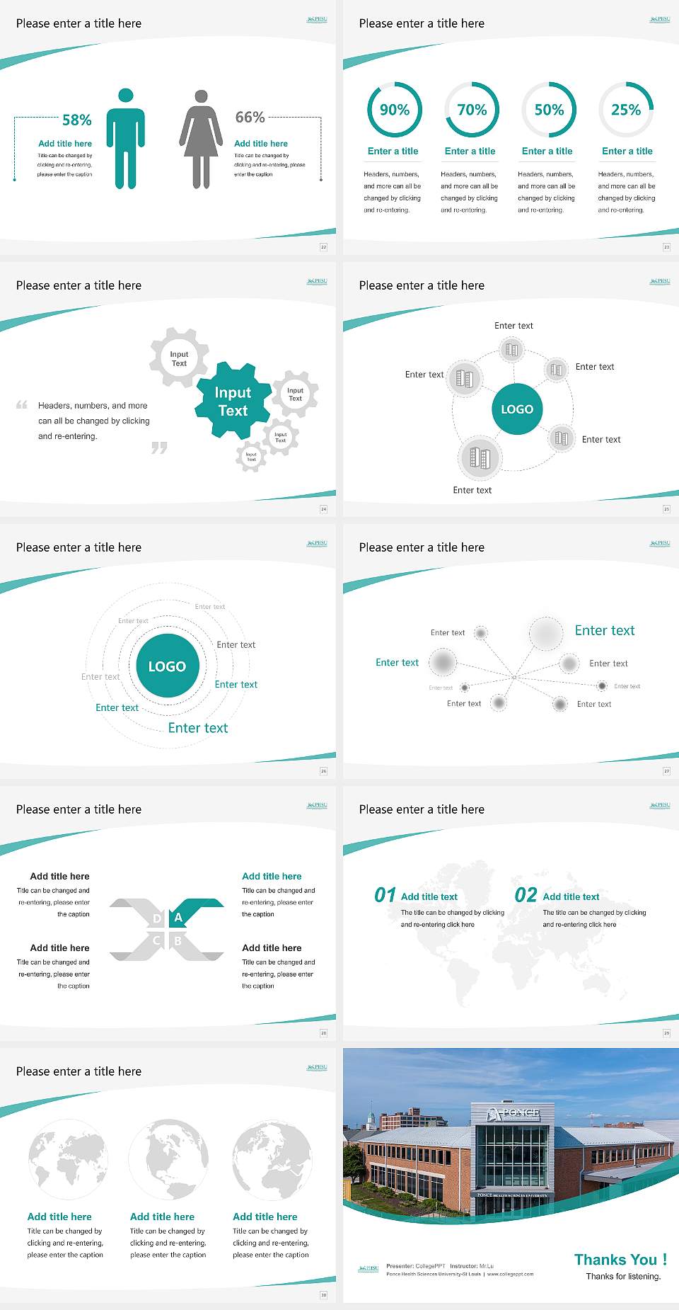 Ponce Health Sciences University-St Louis Course/Courseware Creation PPT Template4:3 ratio PPT effect preview image4