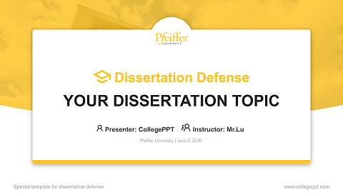 Pfeiffer University Graduation Thesis Defense PPT Template