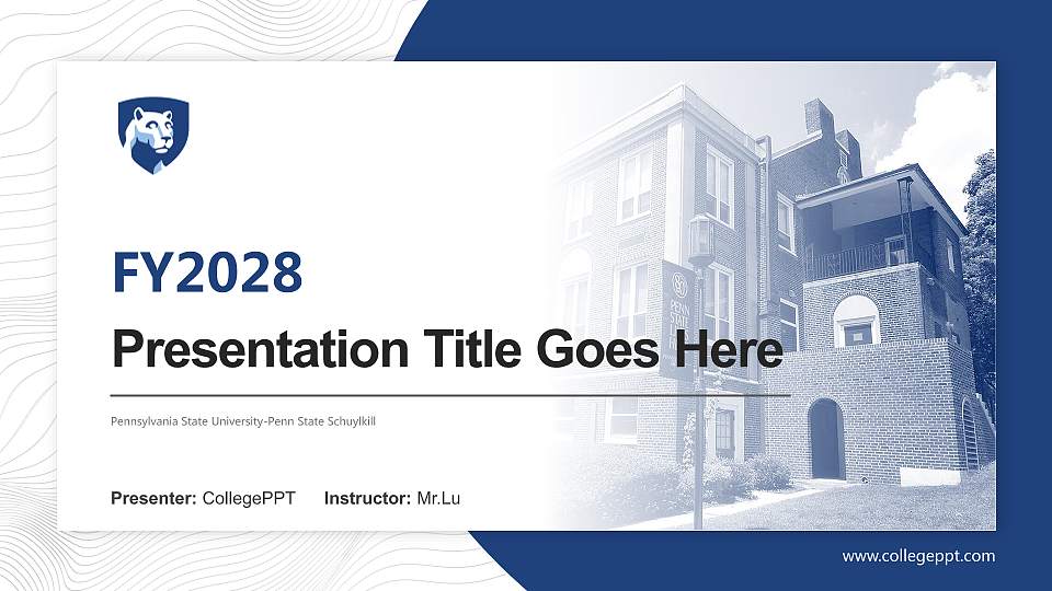 Pennsylvania State University-Penn State Schuylkill Academic Presentation/Research Findings Report PPT Template16:9 ratio PPT effect preview image