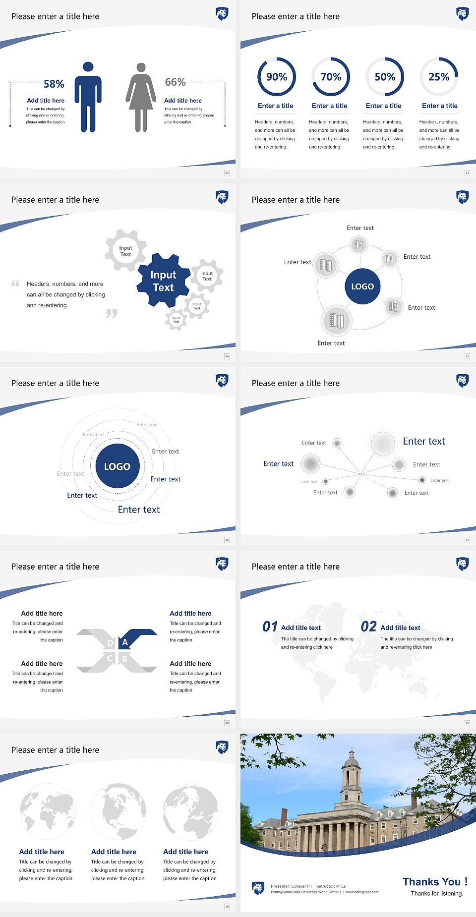 Pennsylvania State University-World Campus Course/Courseware Creation PPT Template4:3 ratio PPT effect preview image4