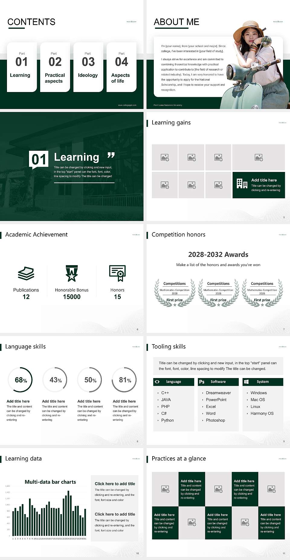 Point Loma Nazarene University National Scholarship Defense PPT Template4:3 ratio PPT effect preview image2