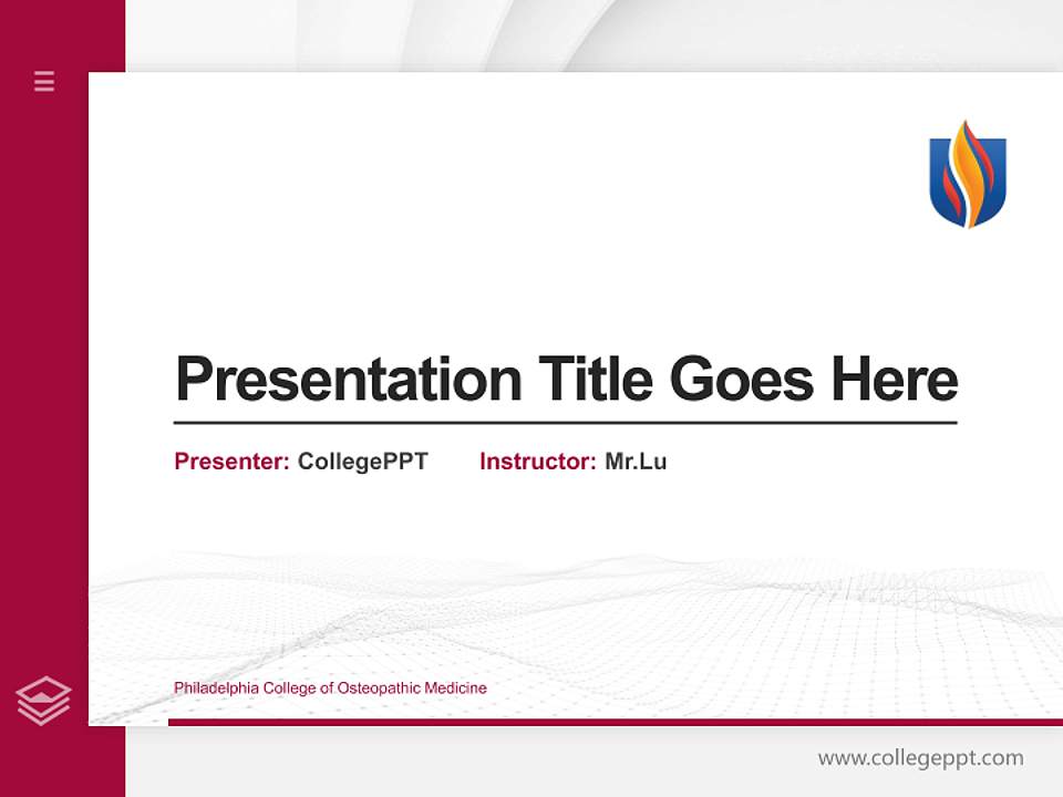 Philadelphia College of Osteopathic Medicine Thesis Proposal/Graduation Defense PPT Template4:3 ratio PPT effect preview image5