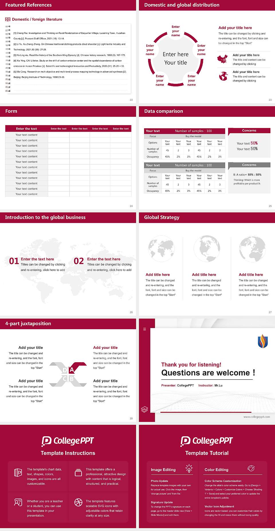Philadelphia College of Osteopathic Medicine Thesis Proposal/Graduation Defense PPT Template4:3 ratio PPT effect preview image4
