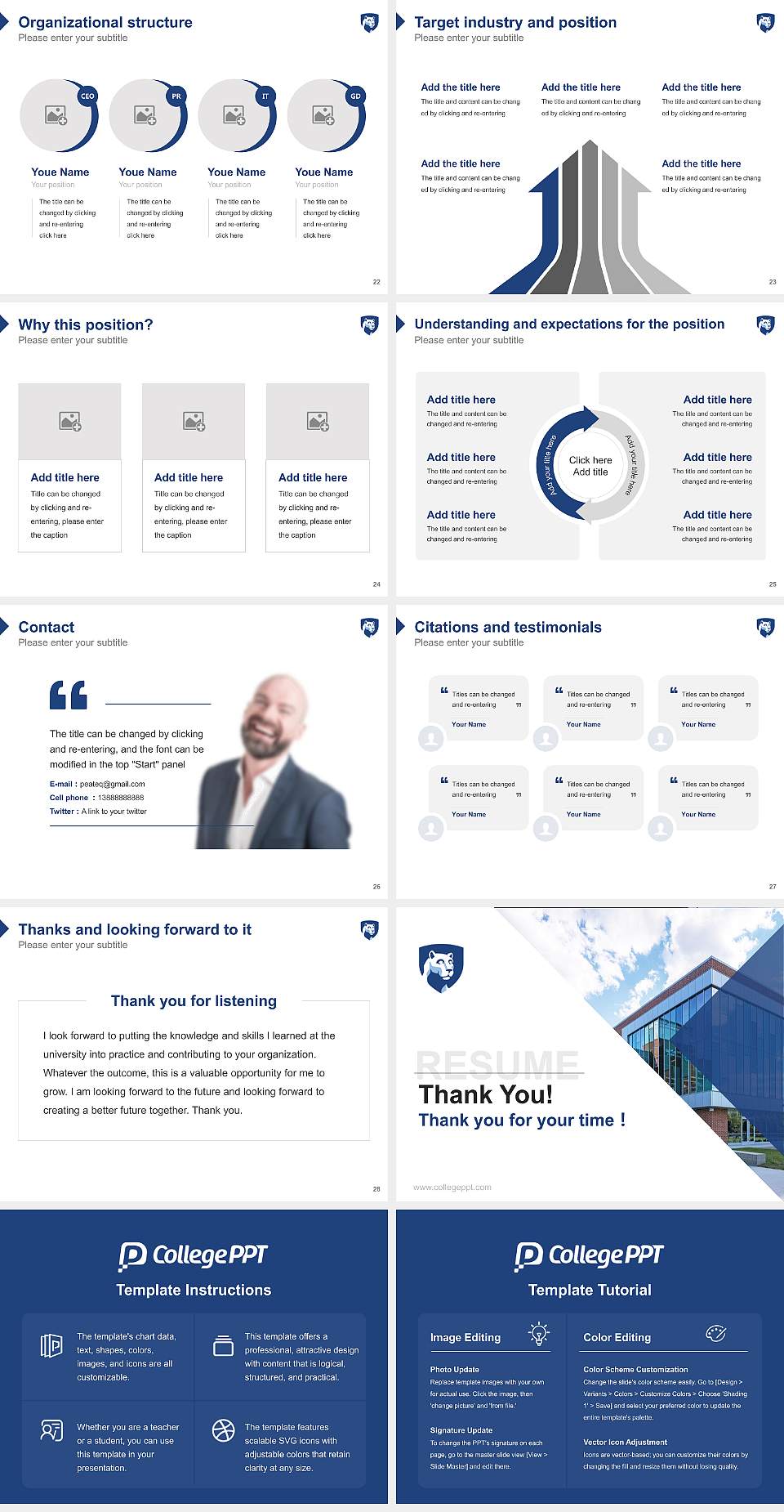 Pennsylvania State University-Penn State Lehigh Valley Resume PPT Template4:3 ratio PPT effect preview image4