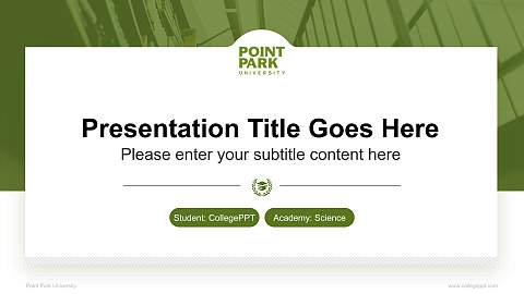 Point Park University National Scholarship Defense PPT Template