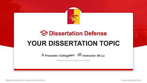 Pittsburg State University Graduation Thesis Defense PPT Template