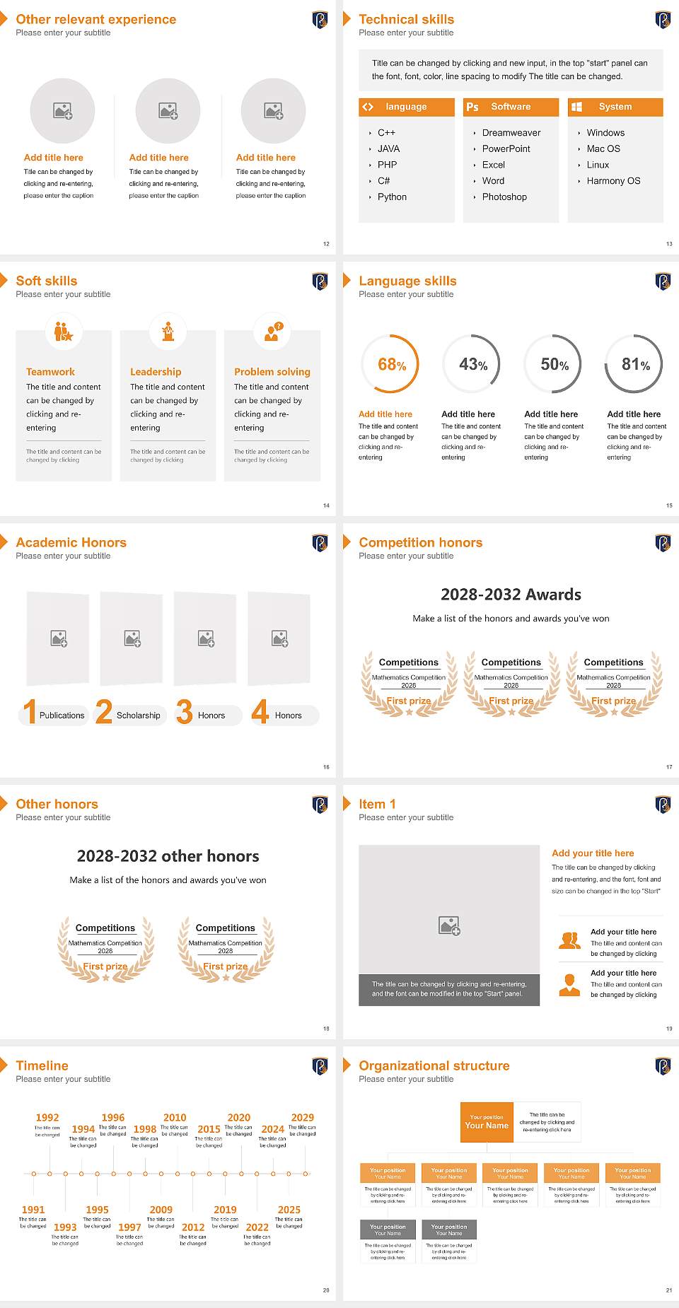 Phoenix Seminary Resume PPT Template4:3 ratio PPT effect preview image3