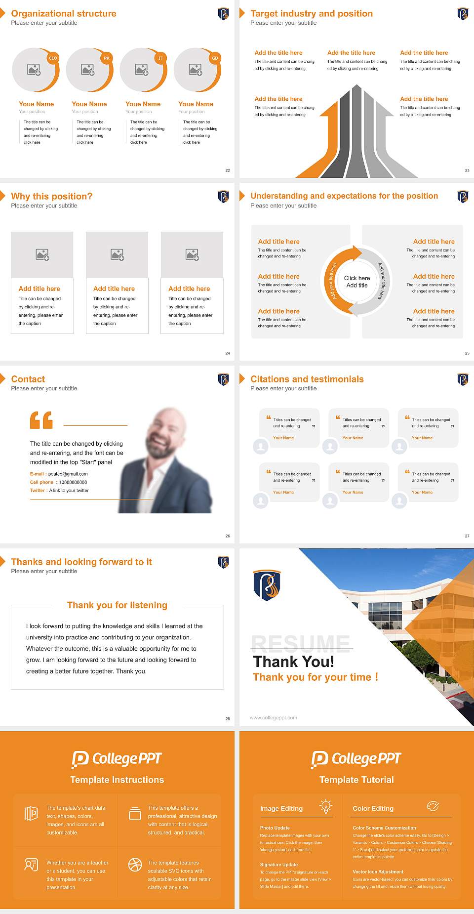 Phoenix Seminary Resume PPT Template4:3 ratio PPT effect preview image4