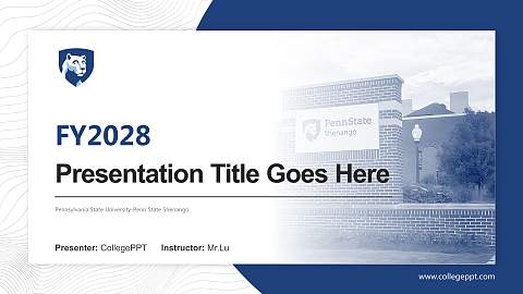 Pennsylvania State University-Penn State Shenango Academic Presentation/Research Findings Report PPT Template